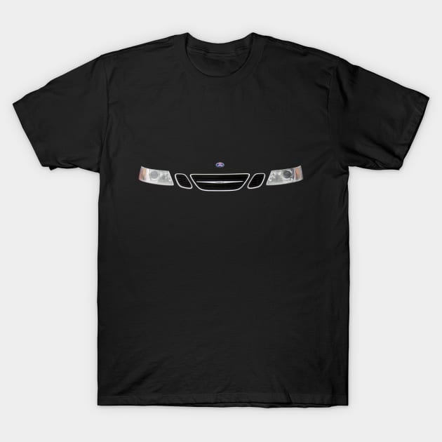 Saab 9-3 classic car minimalist grille T-Shirt by soitwouldseem